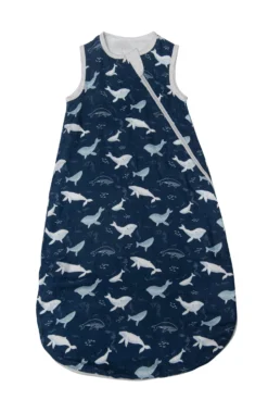 Muslin Lightweight Sleep Bag 0.5 TOG - Whales