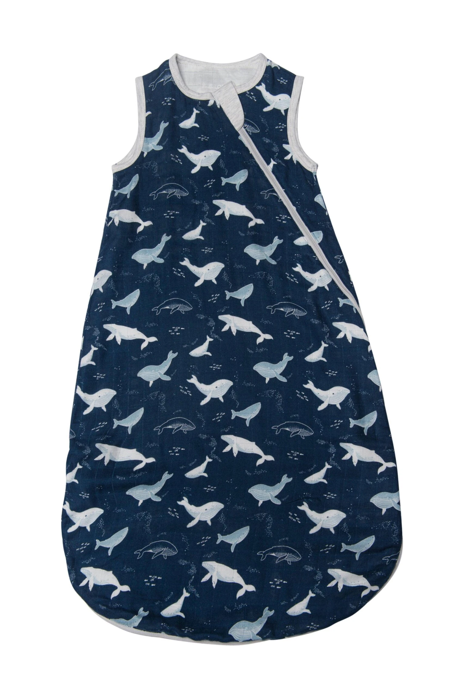 Muslin Lightweight Sleep Bag 0.5 TOG - Whales 1 Muslin Lightweight Sleep Bag 0.5 TOG - Whales