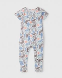 Short Sleeve Zipped Romper - Silly Seals