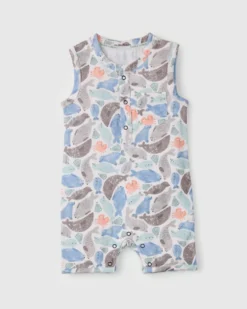 Short Romper - Silly Seals