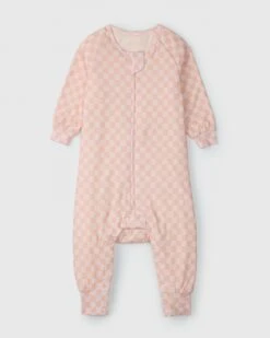 TENCEL™ Sleepsuit 1.0 TOG - Pink Checkerboard
