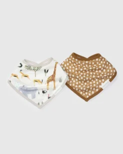 Bandana Bib Set - 2 Pack - Safari Jungle
