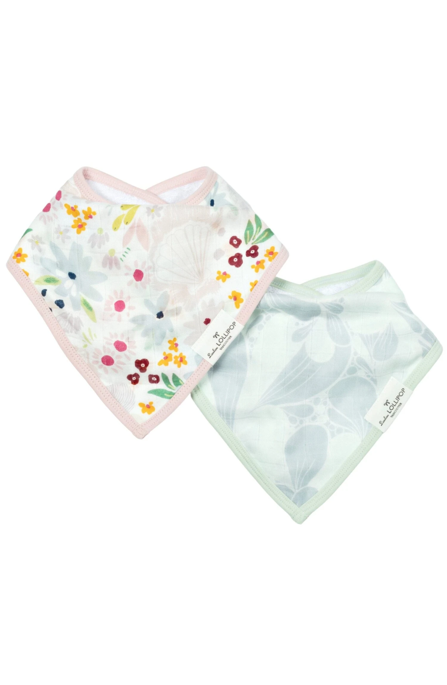 Bandana Bib Set - 2 Pack - Shell Floral 1 Bandana Bib Set - 2 Pack - Shell Floral