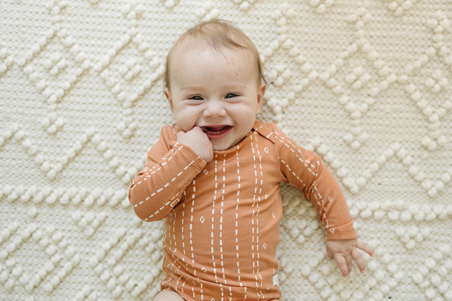 Long Sleeve Bodysuit - Rust Geo 2 Long Sleeve Bodysuit - Rust Geo - Image 2