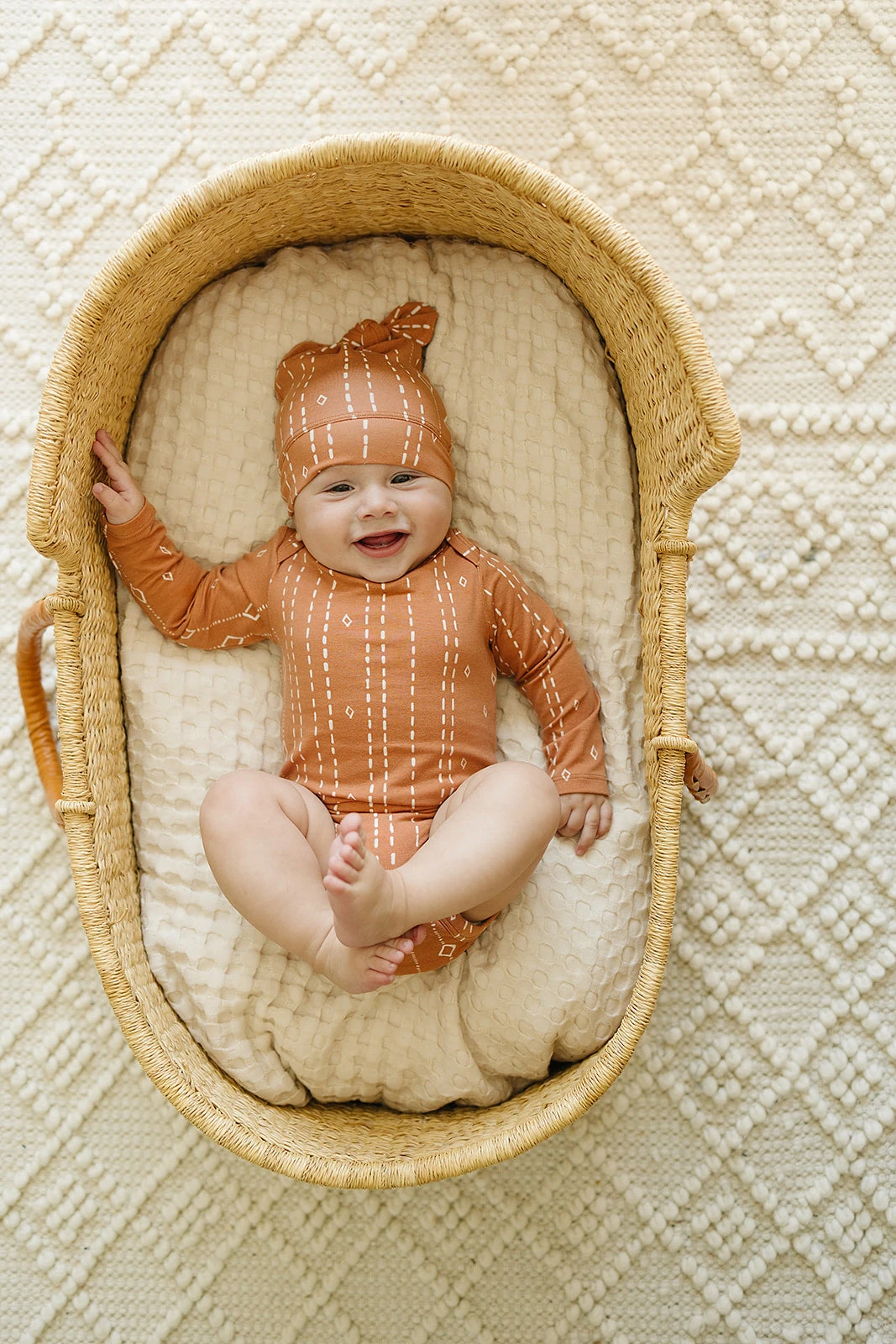 Long Sleeve Bodysuit - Rust Geo 3 Long Sleeve Bodysuit - Rust Geo - Image 3