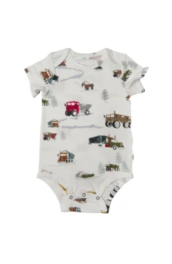 Short Sleeve Bodysuit - Happy Trucks