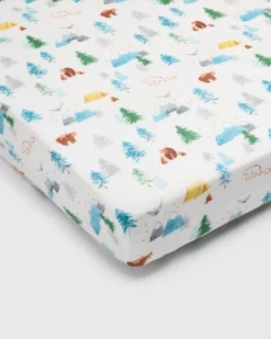 Muslin Fitted Crib Sheet - Adventure Begins