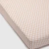 Muslin Fitted Crib Sheet - Pink Checkerboard