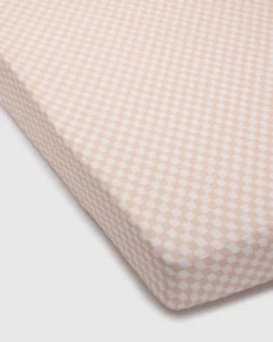 Muslin Fitted Crib Sheet - Pink Checkerboard