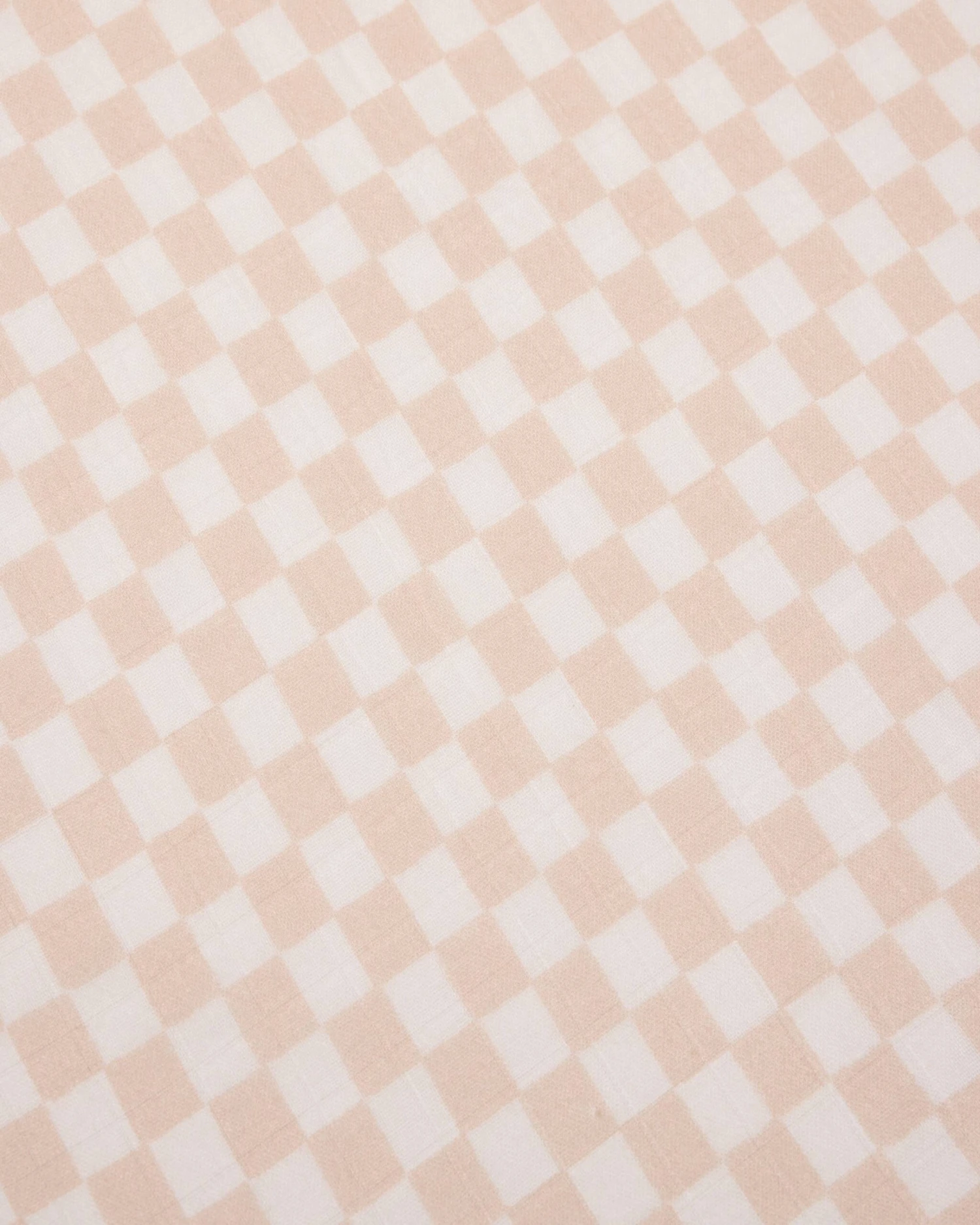 Muslin Fitted Crib Sheet - Pink Checkerboard 2 Muslin Fitted Crib Sheet - Pink Checkerboard - Image 2