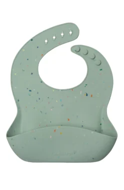 Silicone Bib Printed - Confetti Seafoam