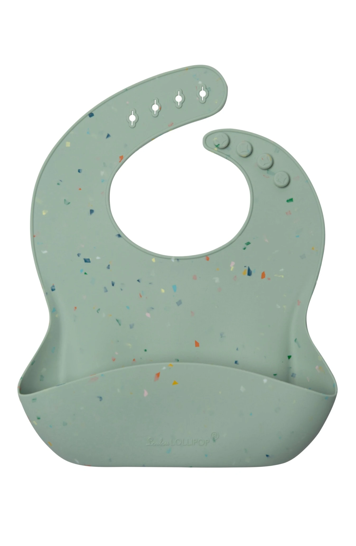 Silicone Bib Printed - Confetti Seafoam 1 Silicone Bib Printed - Confetti Seafoam