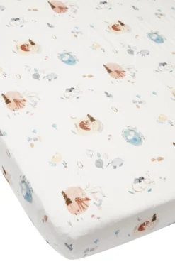 Muslin Fitted Crib Sheet - Cozy Forest