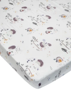 Muslin Fitted Crib Sheet - Hedgehogs