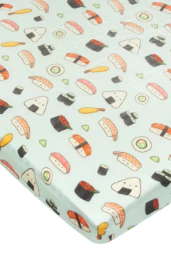 Muslin Fitted Crib Sheet - Sushi