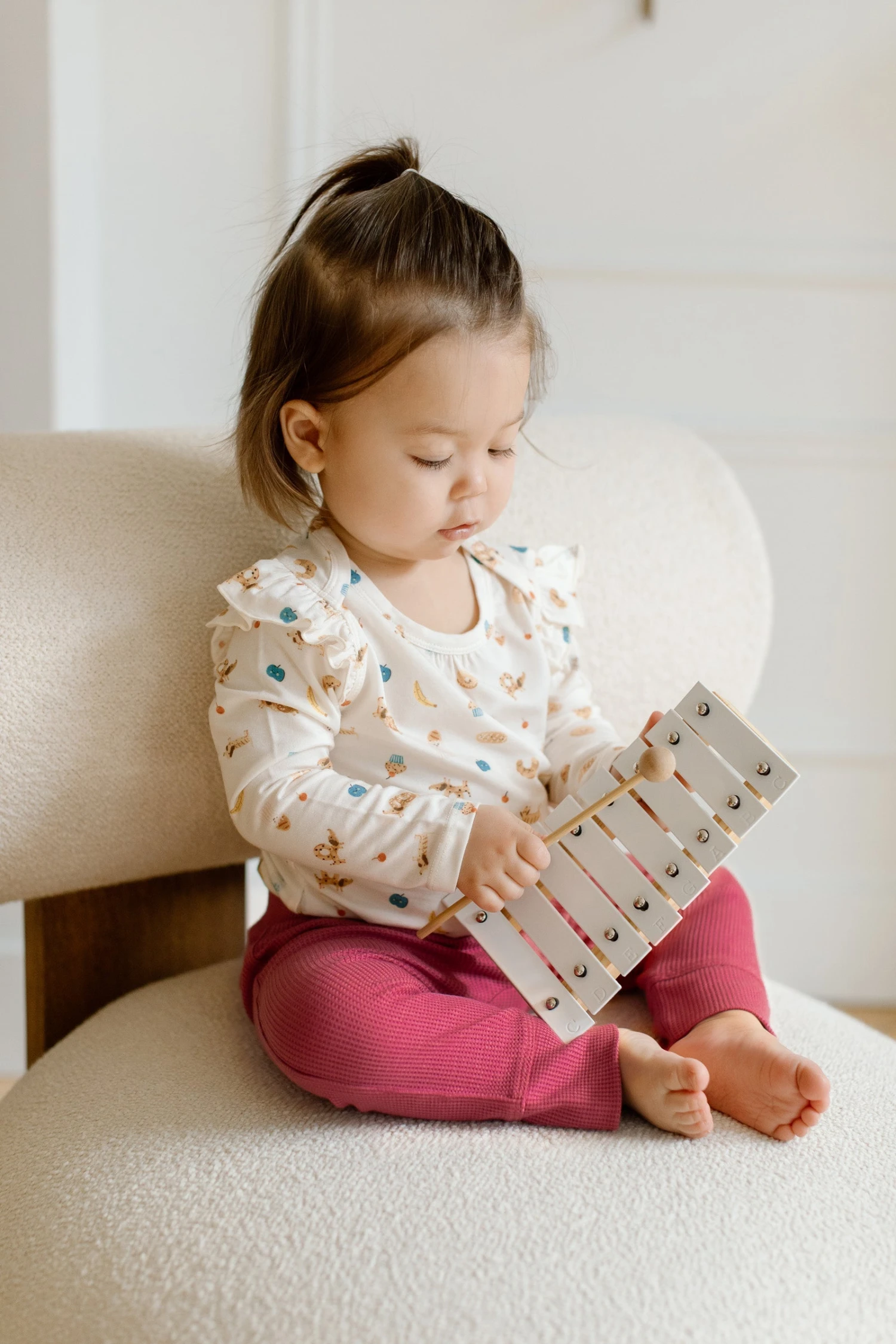 Long Sleeve Ruffle Bodysuit - French Breakfast 5 Long Sleeve Ruffle Bodysuit - French Breakfast - Image 5