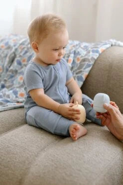 Waffle Short Sleeve Zipped Romper - Blue Fog -Bandana Store ElzaPhotographie LoulouLollipop Sept.11th2024 Web 33