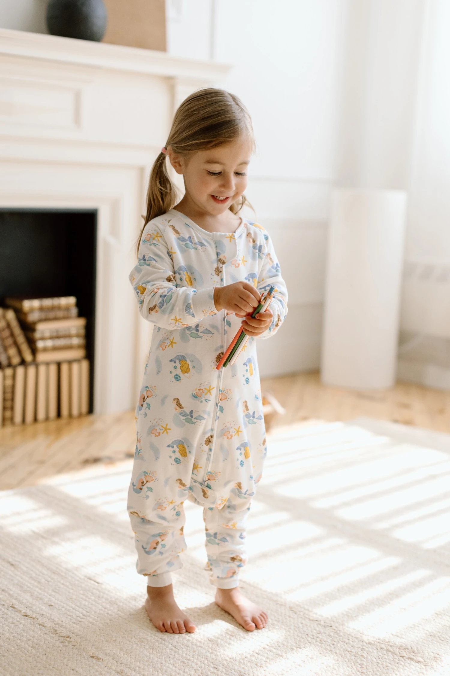 TENCEL™ Sleepsuit 1.0 TOG - Mermaids 3 TENCEL™ Sleepsuit 1.0 TOG - Mermaids - Image 3