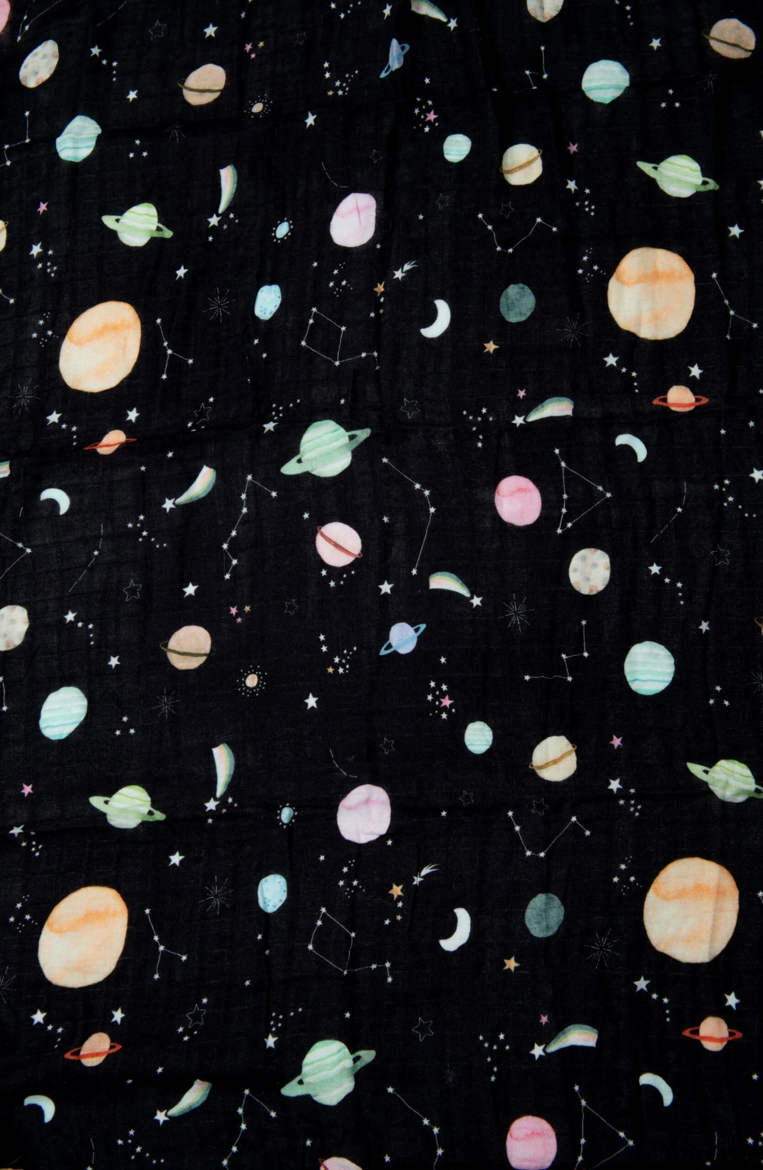 Muslin Fitted Crib Sheet - Planets 2 Muslin Fitted Crib Sheet - Planets - Image 2