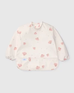 Long Sleeve Bib - Pink Seashells