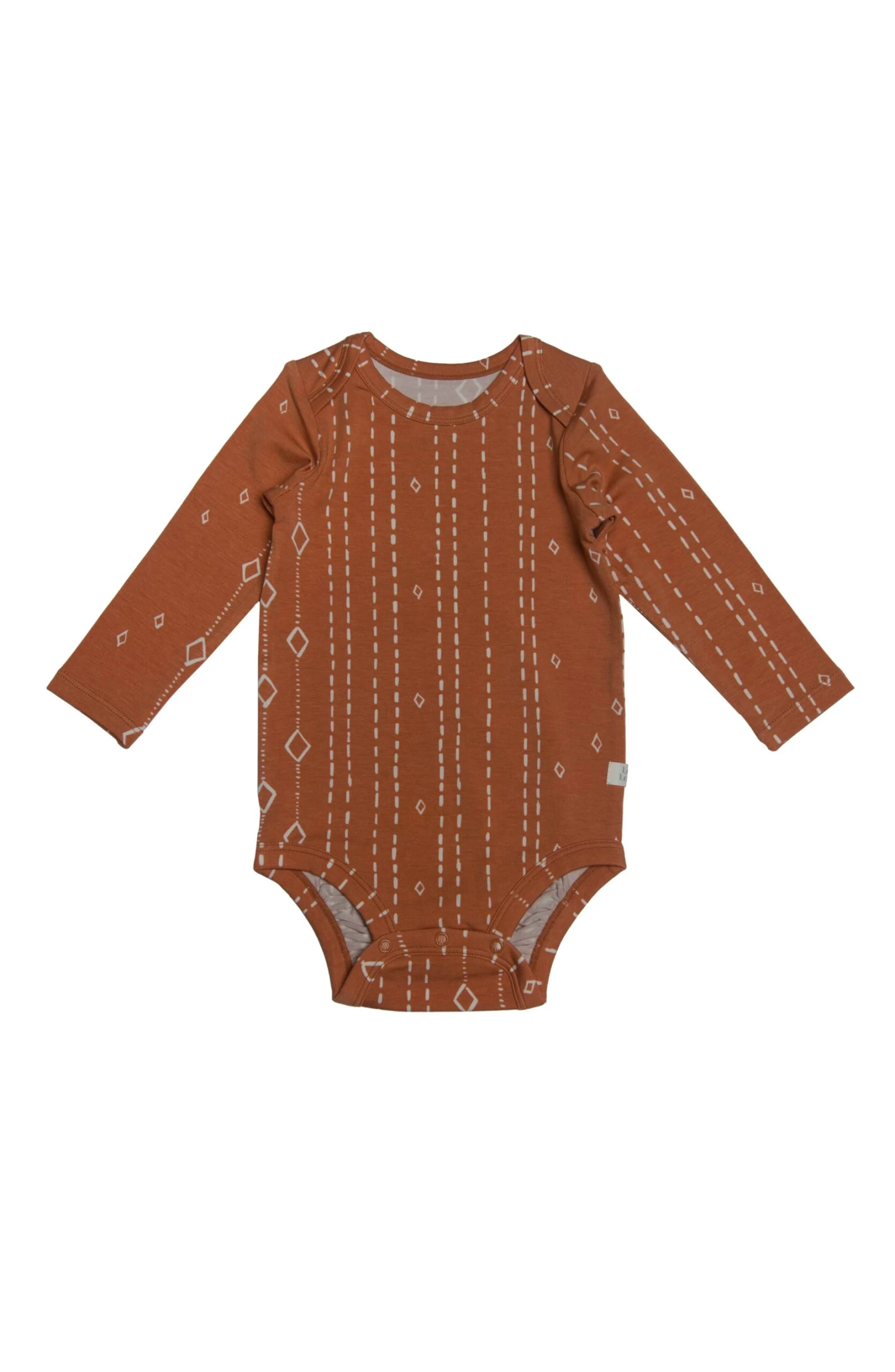 Long Sleeve Bodysuit - Rust Geo 5 Long Sleeve Bodysuit - Rust Geo - Image 5