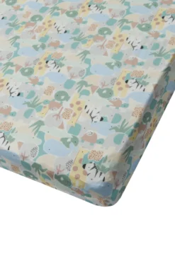 Muslin Fitted Crib Sheet - Animal Puzzle