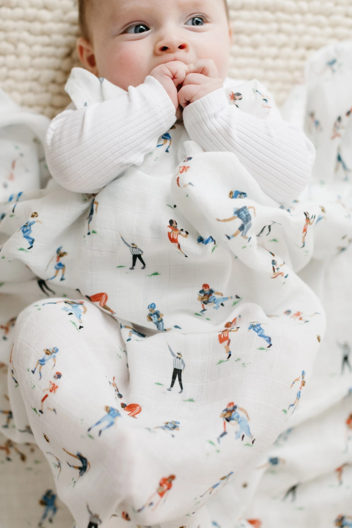Muslin Swaddle - Football 3 Muslin Swaddle - Football - Image 3