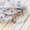 Muslin Swaddle - Ink Floral