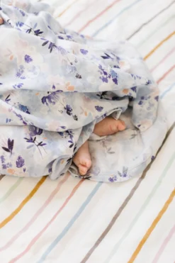Muslin Swaddle - Ink Floral