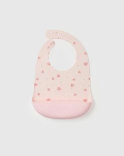Silicone Bib Printed - Pink Seashells