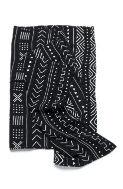 Muslin Swaddle - Black Mudcloth