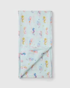 Muslin Swaddle - Painterly Seahorses
