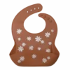 Silicone Bib Printed - Daisy Honey Brown