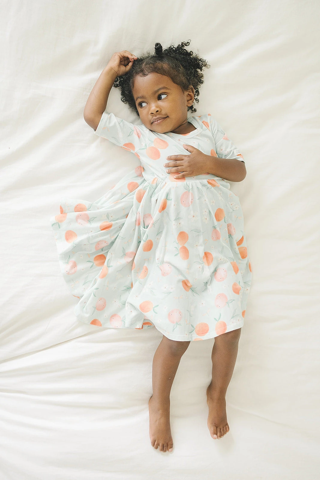 Short Sleeve Skater Dress - Peaches 2 Short Sleeve Skater Dress - Peaches - Image 2