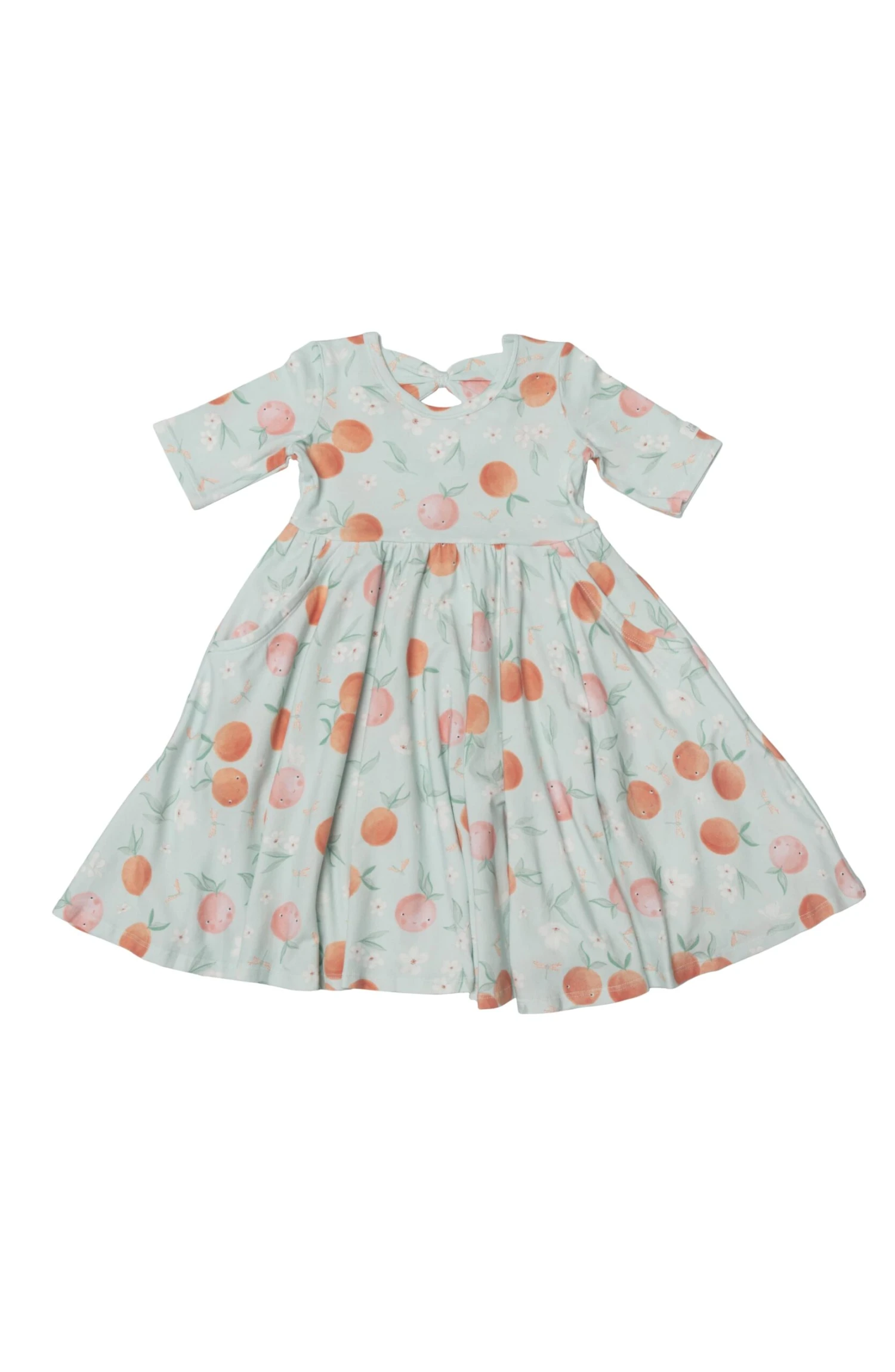 Short Sleeve Skater Dress - Peaches 4 Short Sleeve Skater Dress - Peaches - Image 4