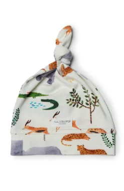 Top Knot Beanie - Safari Jungle