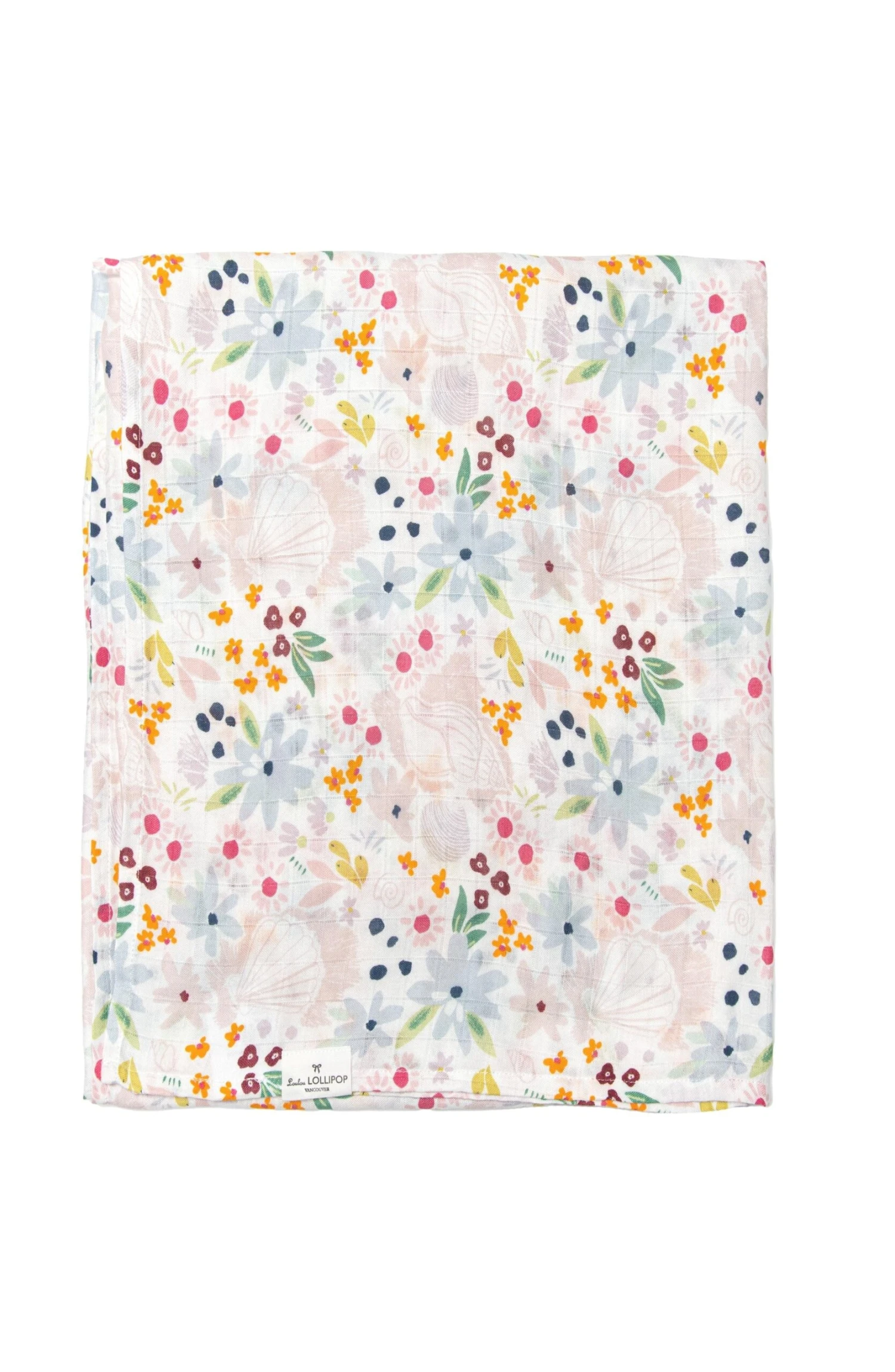 Muslin Swaddle - Shell Floral 1 Muslin Swaddle - Shell Floral