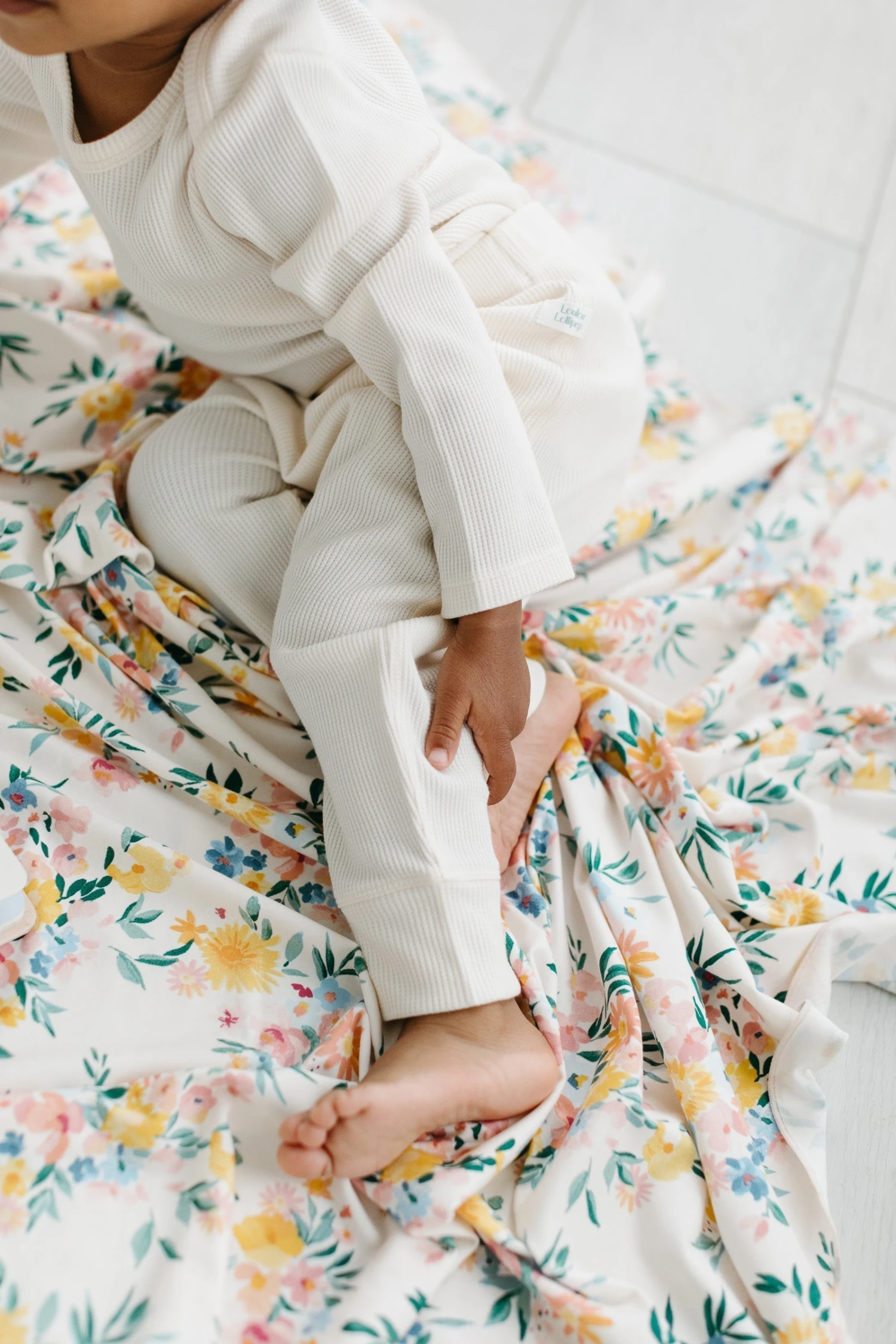 Waffle Long Sleeve Bodysuit - Coconut Milk 5 Waffle Long Sleeve Bodysuit - Coconut Milk - Image 5