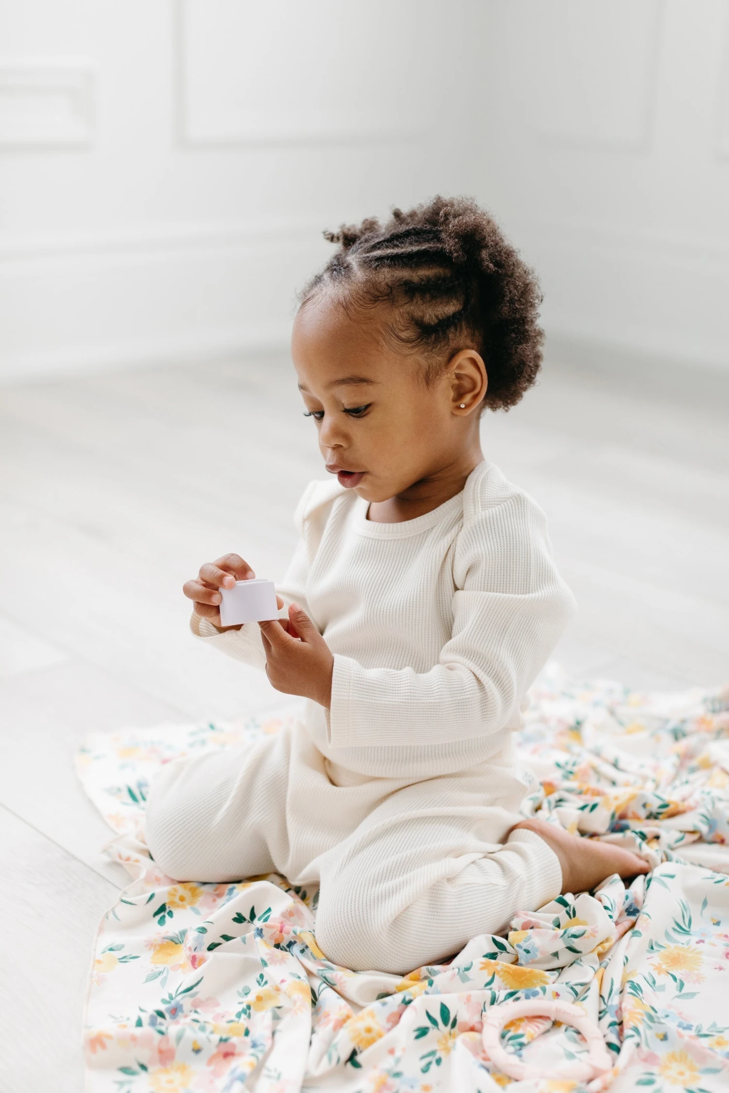 Waffle Long Sleeve Bodysuit - Coconut Milk 2 Waffle Long Sleeve Bodysuit - Coconut Milk - Image 2