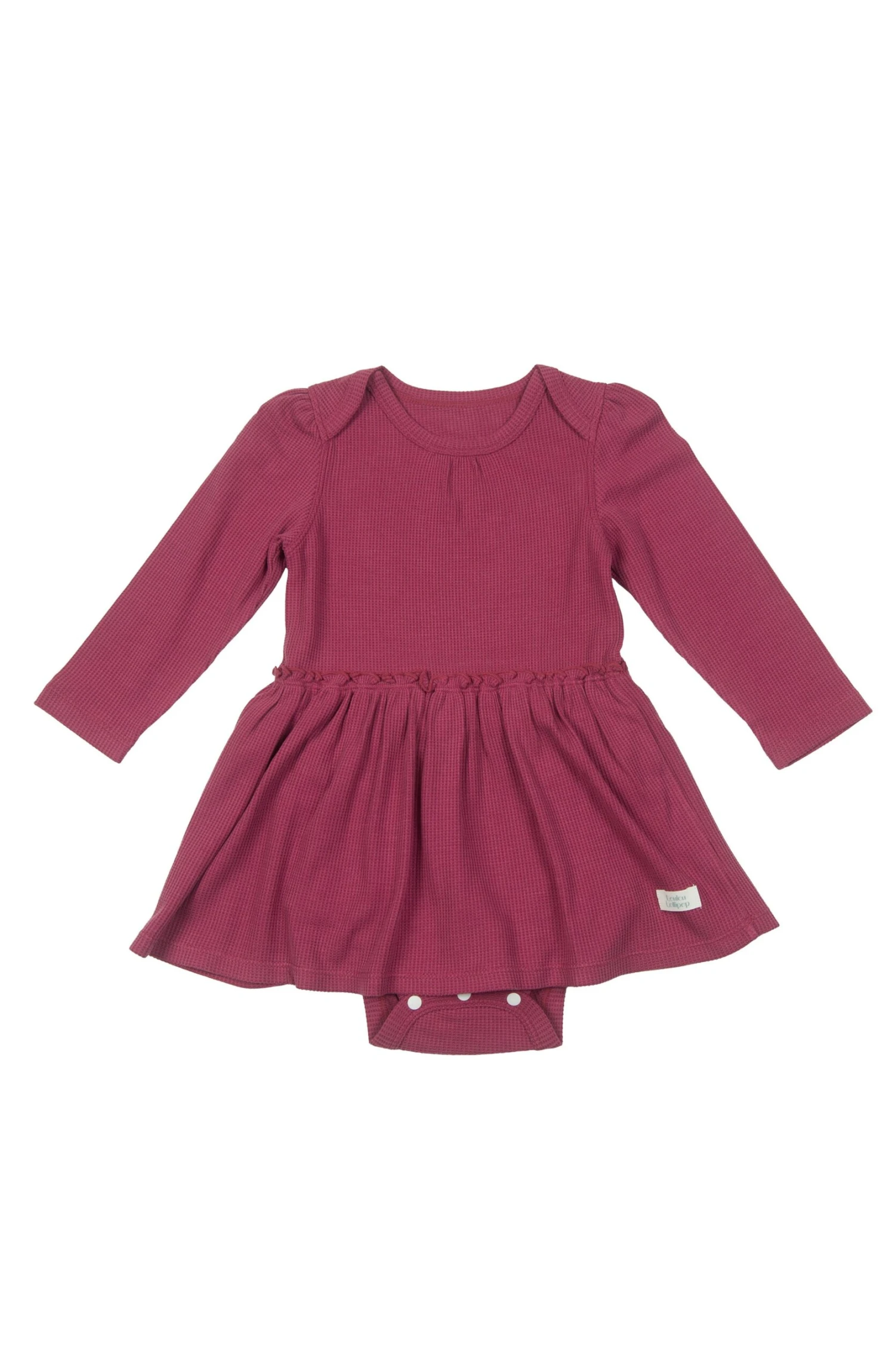 Waffle Long Sleeve Bodysuit Dress - Sugar Plum 1 Waffle Long Sleeve Bodysuit Dress - Sugar Plum