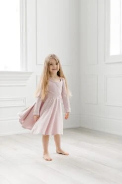 Waffle Long Sleeve Skater Dress - Blush Pink -Bandana Store Waffle Skater Dress Blush Pink 36f906e5 0d42 477c b370 9d3a2cba4872