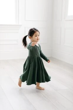 Waffle Long Sleeve Skater Dress - Spruce Green -Bandana Store Waffle Skater Dress Spruce Green 3 02b8b231 e30b 44c5 912c 4dadd5694247