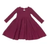 Waffle Long Sleeve Skater Dress - Sugar Plum