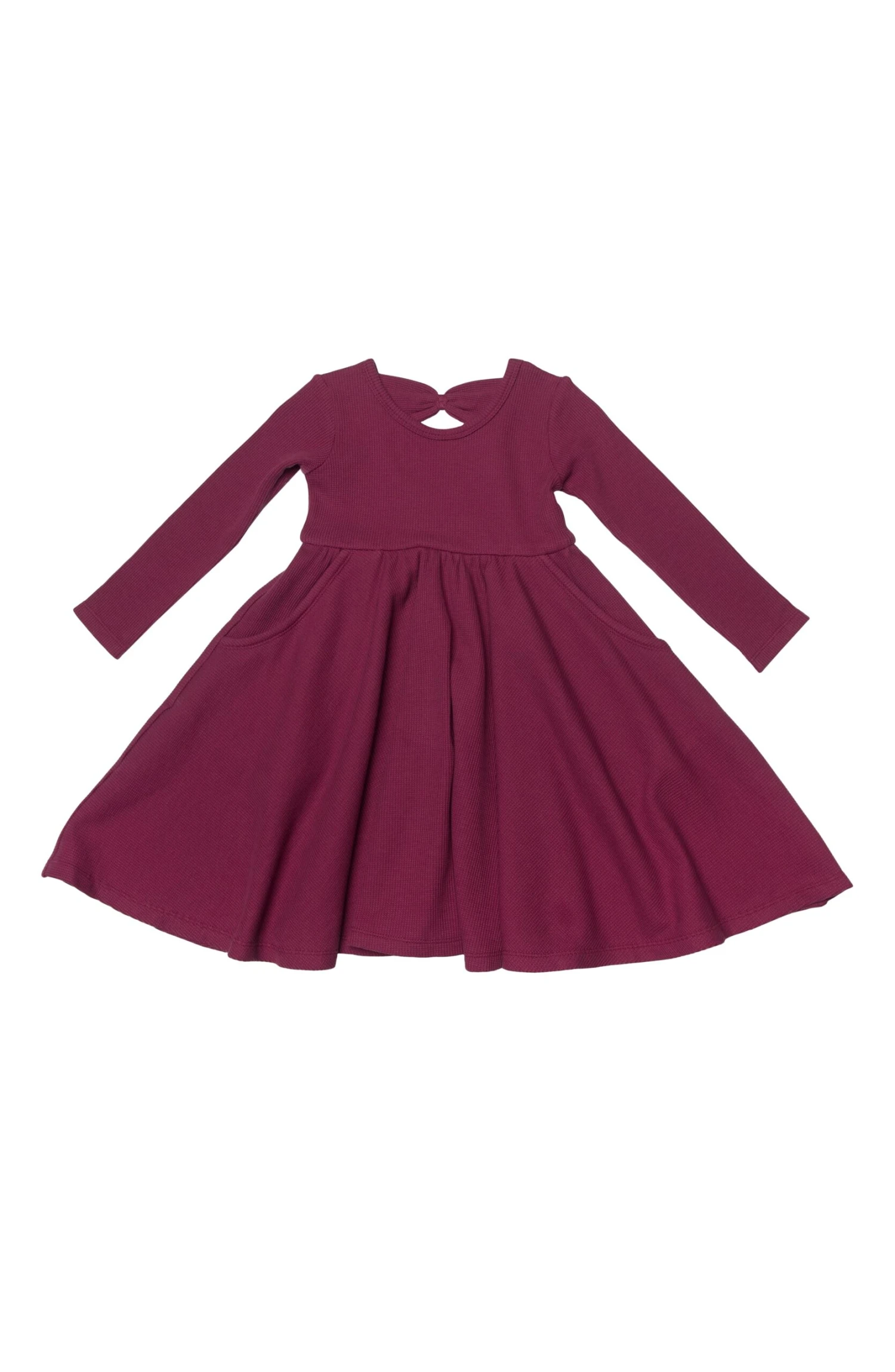 Waffle Long Sleeve Skater Dress - Sugar Plum 1 Waffle Long Sleeve Skater Dress - Sugar Plum